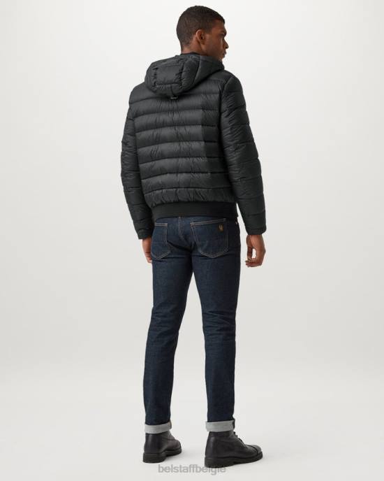kleding dons gevuld nylon zwart gestroomlijnde jas Heren Belstaff 624D61