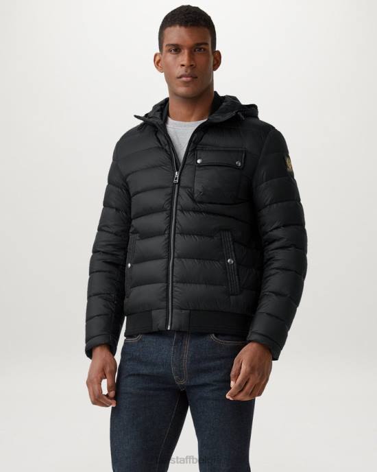 kleding dons gevuld nylon zwart gestroomlijnde jas Heren Belstaff 624D61