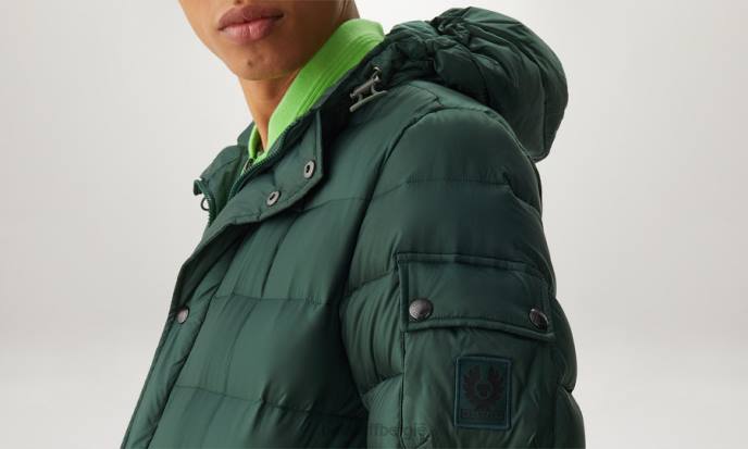 kleding donsgevuld nylon atlasgroen/stralend groen stadion parka Heren Belstaff 624D53