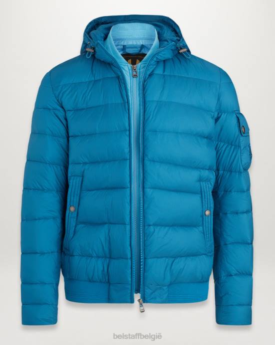 kleding donsgevuld nylon oceaanblauw/horizonblauw stadion jas Heren Belstaff 624D52