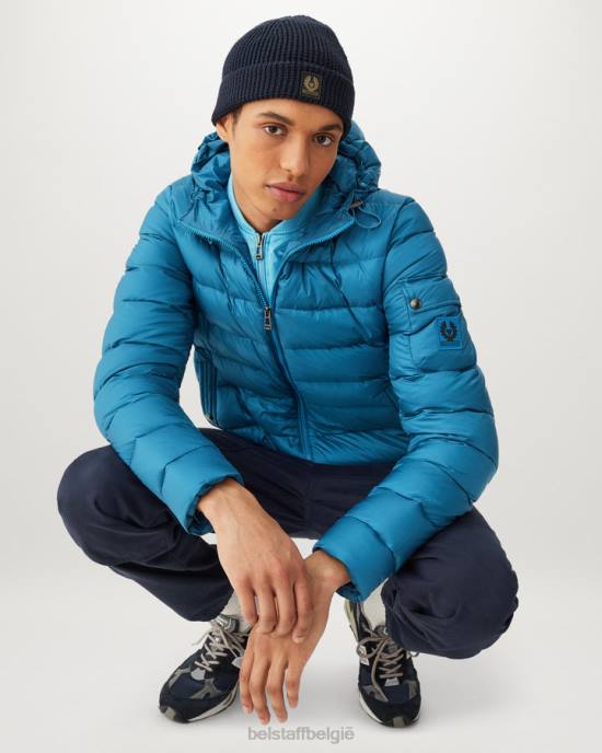 kleding donsgevuld nylon oceaanblauw/horizonblauw stadion jas Heren Belstaff 624D52