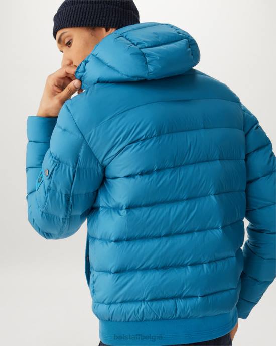 kleding donsgevuld nylon oceaanblauw/horizonblauw stadion jas Heren Belstaff 624D52