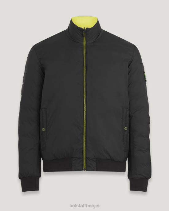 kleding donsgevuld nylon zwart/neongeel omkeerbaar flitscircuitjack Heren Belstaff 624D46