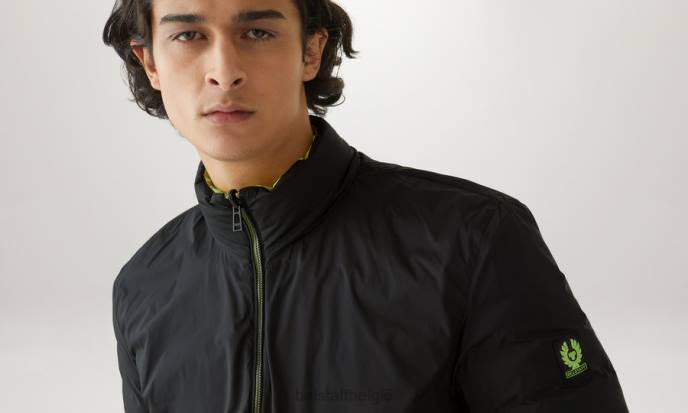 kleding donsgevuld nylon zwart/neongeel omkeerbaar flitscircuitjack Heren Belstaff 624D46