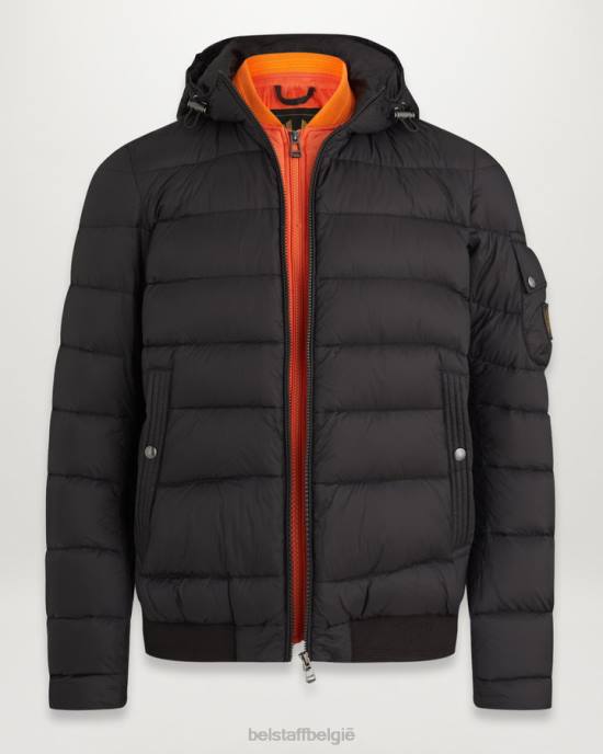 kleding donsgevuld nylon zwart/signaaloranje stadion jas Heren Belstaff 624D56