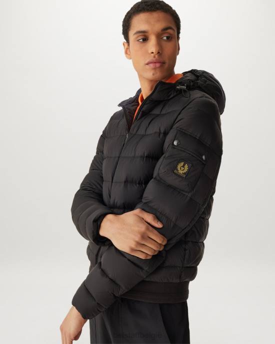 kleding donsgevuld nylon zwart/signaaloranje stadion jas Heren Belstaff 624D56