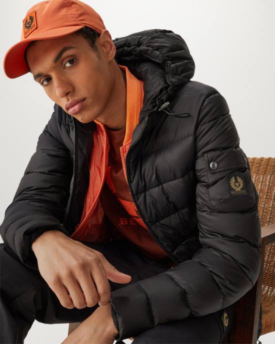 kleding donsgevuld nylon zwart/signaaloranje stadion jas Heren Belstaff 624D56