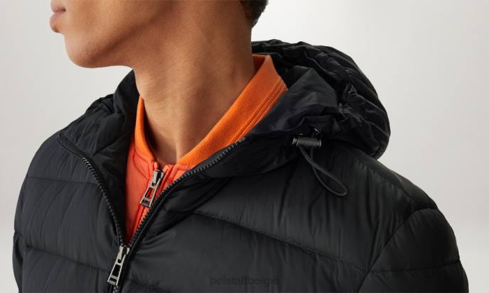 kleding donsgevuld nylon zwart/signaaloranje stadion jas Heren Belstaff 624D56