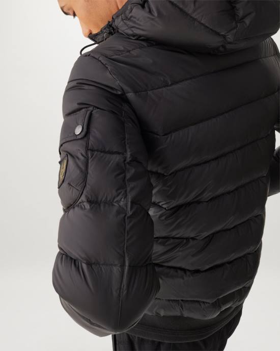 kleding donsgevuld nylon zwart/signaaloranje stadion jas Heren Belstaff 624D56