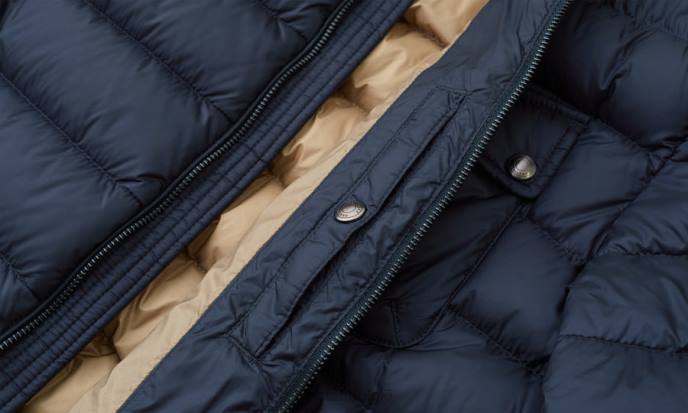 kleding donsgevulde nylon donkere inkt gestroomlijnde jas Heren Belstaff 624D63