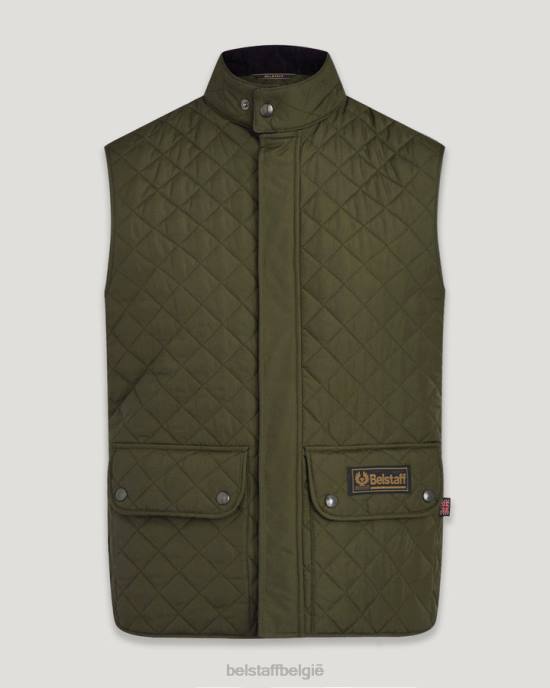 kleding gewatteerd gerecycled polyester vervaagd olijfgroen vest vest Heren Belstaff 624D62