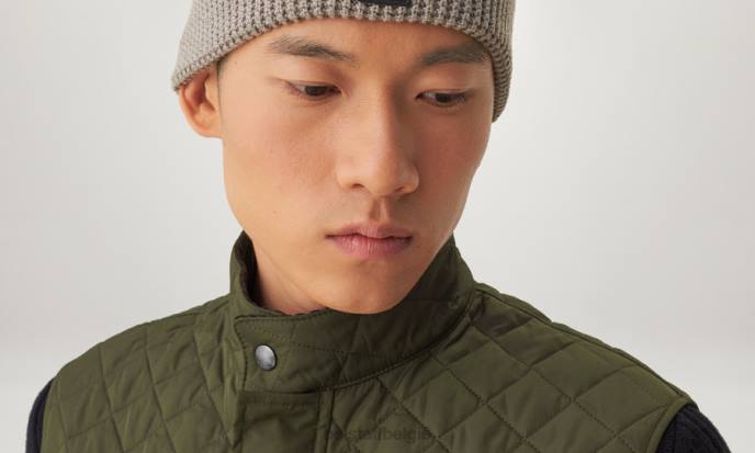 kleding gewatteerd gerecycled polyester vervaagd olijfgroen vest vest Heren Belstaff 624D62