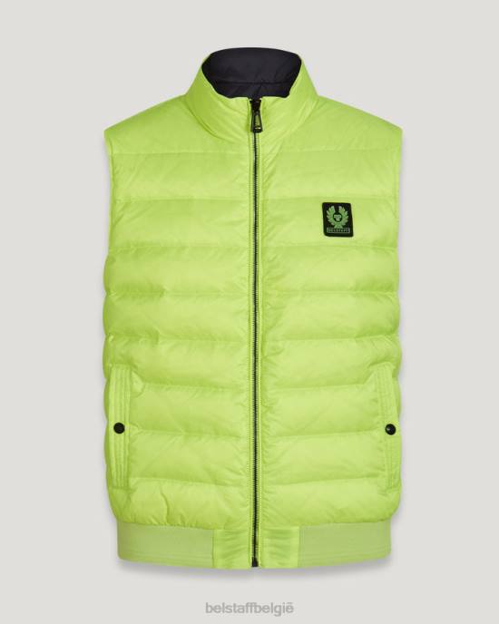 kleding donsgevuld nylon zwart/neongeel omkeerbaar flitscircuit gilet Heren Belstaff 624D112
