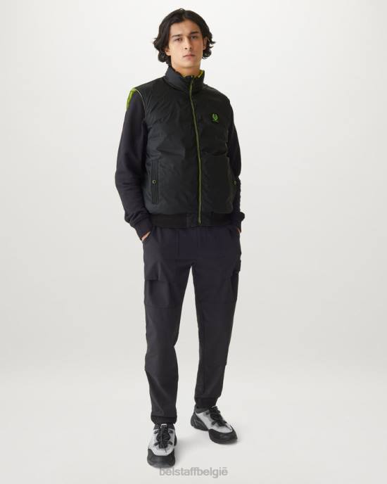 kleding donsgevuld nylon zwart/neongeel omkeerbaar flitscircuit gilet Heren Belstaff 624D112