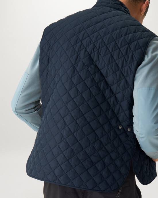 kleding gewatteerd gerecycled polyester donker marineblauw vest vest Heren Belstaff 624D115