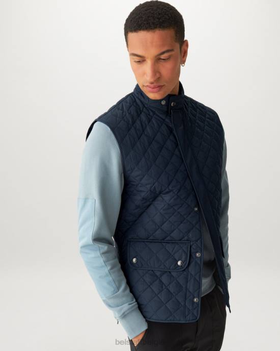kleding gewatteerd gerecycled polyester donker marineblauw vest vest Heren Belstaff 624D115