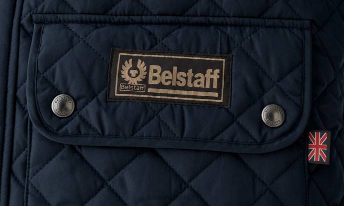 kleding gewatteerd gerecycled polyester donker marineblauw vest vest Heren Belstaff 624D115