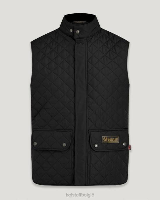 kleding gewatteerd gerecycled polyester zwart vest vest Heren Belstaff 624D113