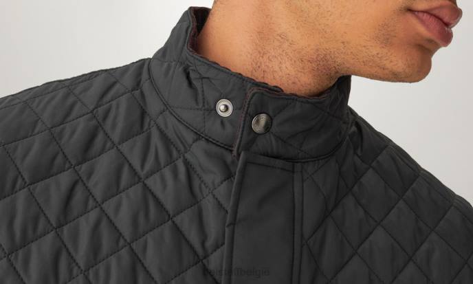 kleding gewatteerd gerecycled polyester zwart vest vest Heren Belstaff 624D113