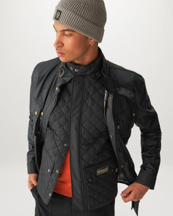 kleding gewatteerd gerecycled polyester zwart vest vest Heren Belstaff 624D113