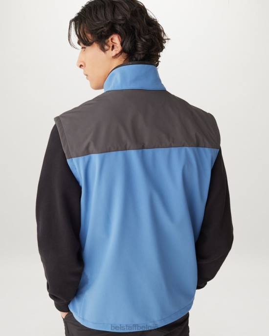 kleding softshell vooruit blauw verhouding gilet Heren Belstaff 624D106