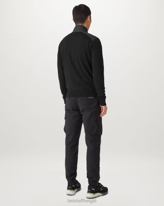 kleding merino zwart Kilmington trui met kwartrits Heren Belstaff 624D294