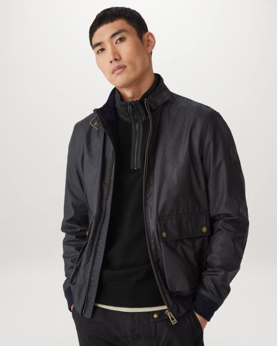 kleding merino zwart Kilmington trui met kwartrits Heren Belstaff 624D294