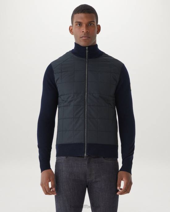 kleding merinowol gewassen marineblauw Kelbrook vest met rits Heren Belstaff 624D283