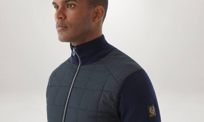 kleding merinowol gewassen marineblauw Kelbrook vest met rits Heren Belstaff 624D283