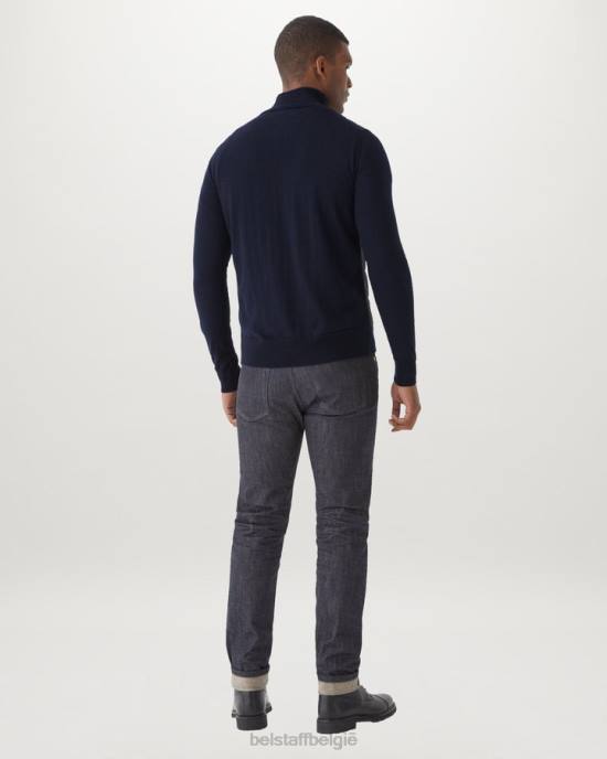 kleding merinowol gewassen marineblauw Kelbrook vest met rits Heren Belstaff 624D283