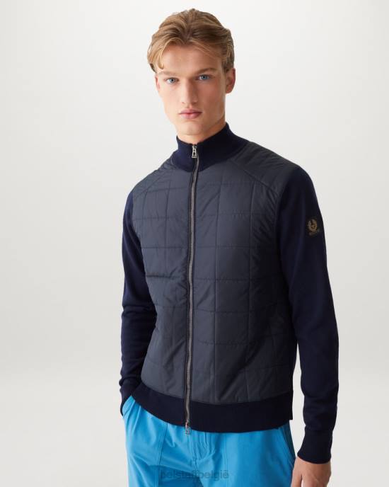 kleding merinowol gewassen marineblauw Kelbrook vest met rits Heren Belstaff 624D284