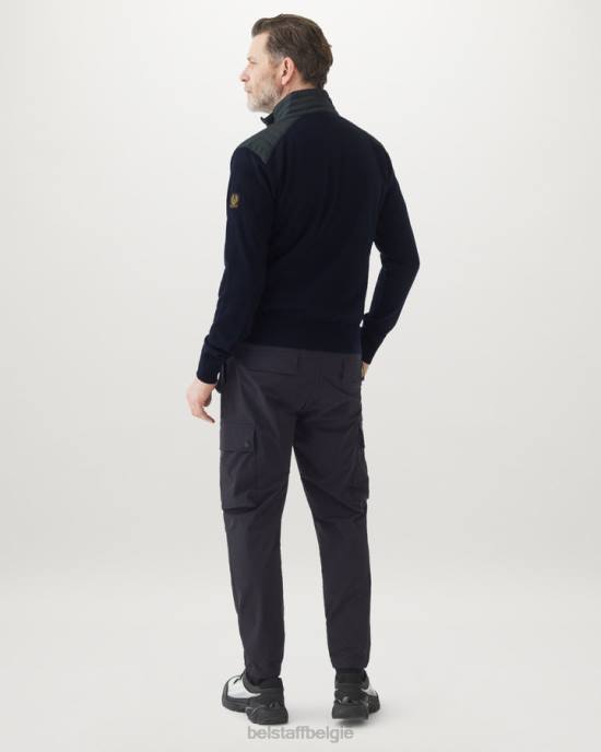 kleding merinowol gewassen marineblauw Kelby vest met rits Heren Belstaff 624D282