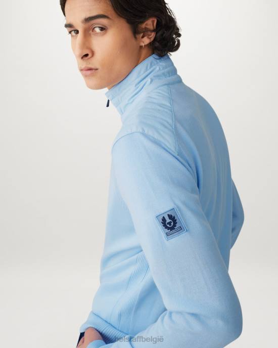 kleding merinowol hemelsblauw Kelby vest met rits Heren Belstaff 624D274