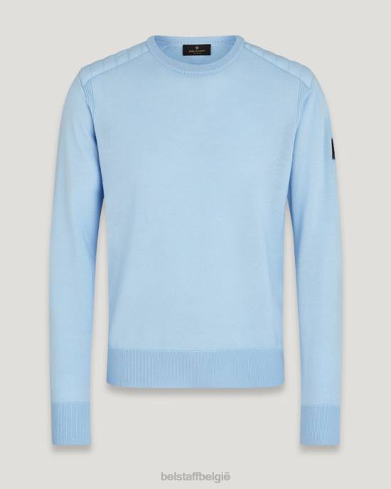 kleding merinowol hemelsblauw kerrigan ronde hals Heren Belstaff 624D276