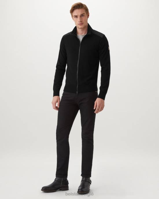 kleding merinowol zwart Kelby vest met rits Heren Belstaff 624D277