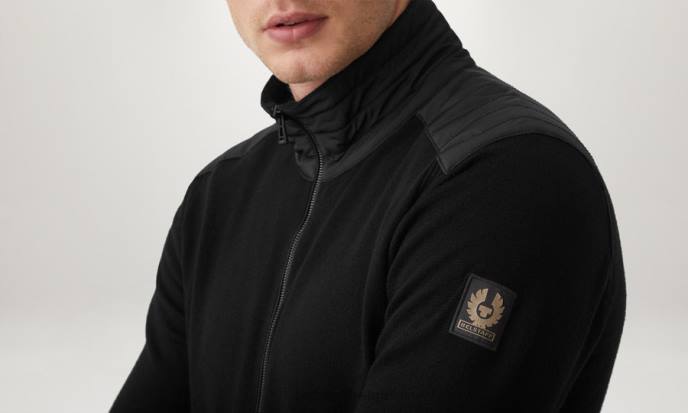 kleding merinowol zwart Kelby vest met rits Heren Belstaff 624D277