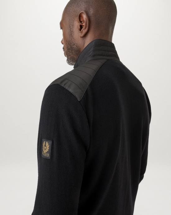 kleding merinowol zwart Kelby vest met rits Heren Belstaff 624D292