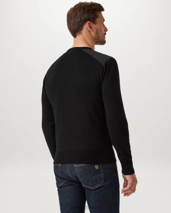 kleding merinowol zwart Kerrigan trui met ronde hals Heren Belstaff 624D289