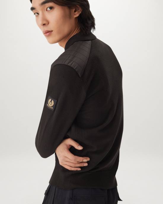 kleding merinowol zwart Kirk polo met rits Heren Belstaff 624D272