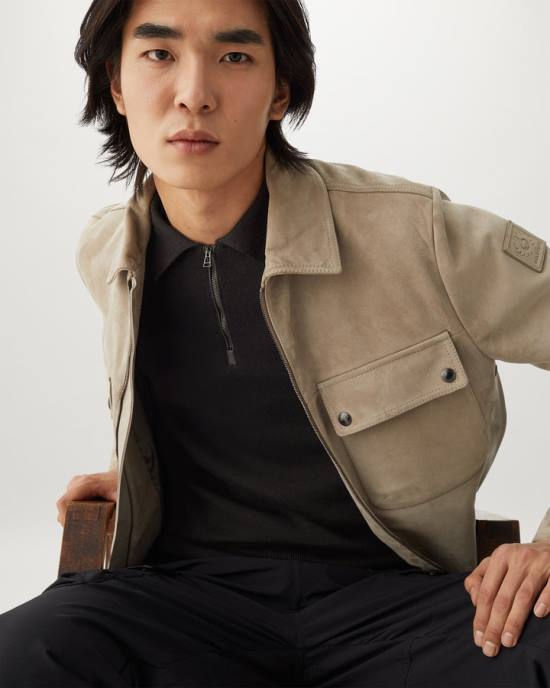 kleding merinowol zwart Kirk polo met rits Heren Belstaff 624D272