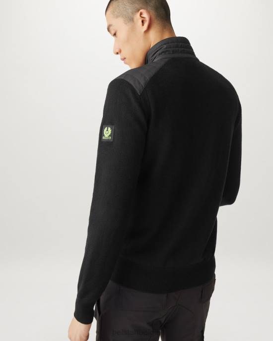 kleding merinowol zwart/neongeel flash kelby vest met rits Heren Belstaff 624D270