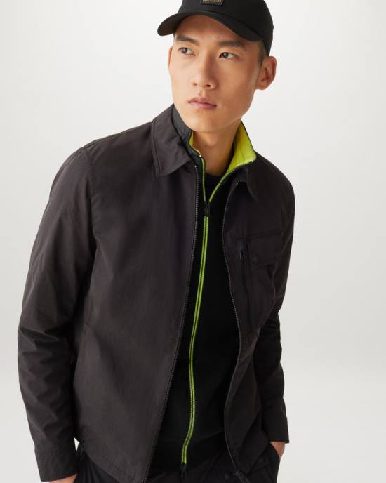 kleding merinowol zwart/neongeel flash kelby vest met rits Heren Belstaff 624D270