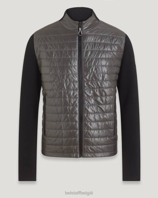kleding pima katoen zwart vest met veerrits Heren Belstaff 624D268