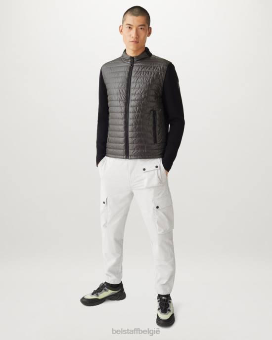 kleding pima katoen zwart vest met veerrits Heren Belstaff 624D268