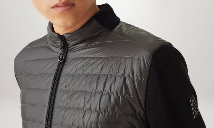 kleding pima katoen zwart vest met veerrits Heren Belstaff 624D268