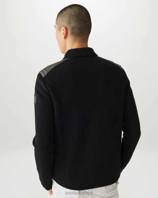 kleding pima katoen zwart vest met veerrits Heren Belstaff 624D268