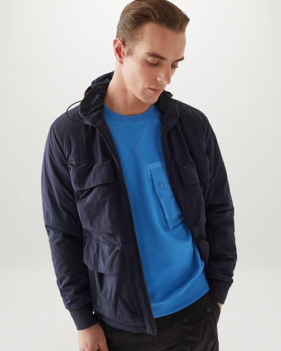 kleding droog katoenfleece vooruit blauw ronde hals met ronde hals Heren Belstaff 624D216