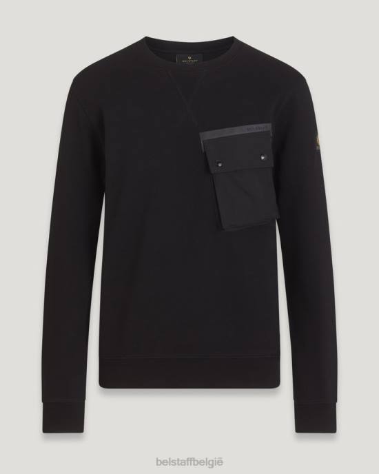 kleding droog katoenfleece zwart ronde hals met ronde hals Heren Belstaff 624D215