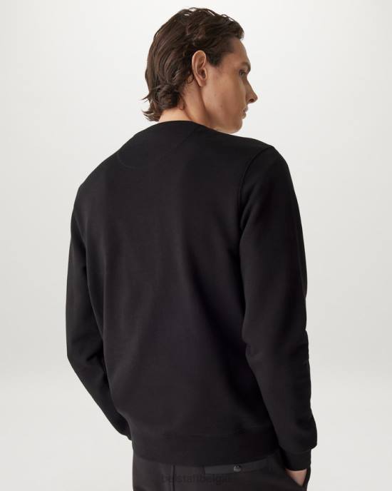 kleding droog katoenfleece zwart ronde hals met ronde hals Heren Belstaff 624D215