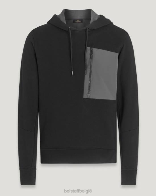 kleding droog katoenfleece zwart vlot hoodie Heren Belstaff 624D217